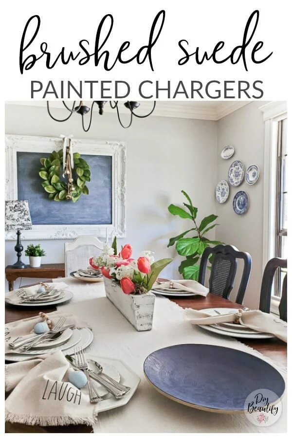 How to Paint Wood Chargers with Faux Brushed Suede DIY Beautify