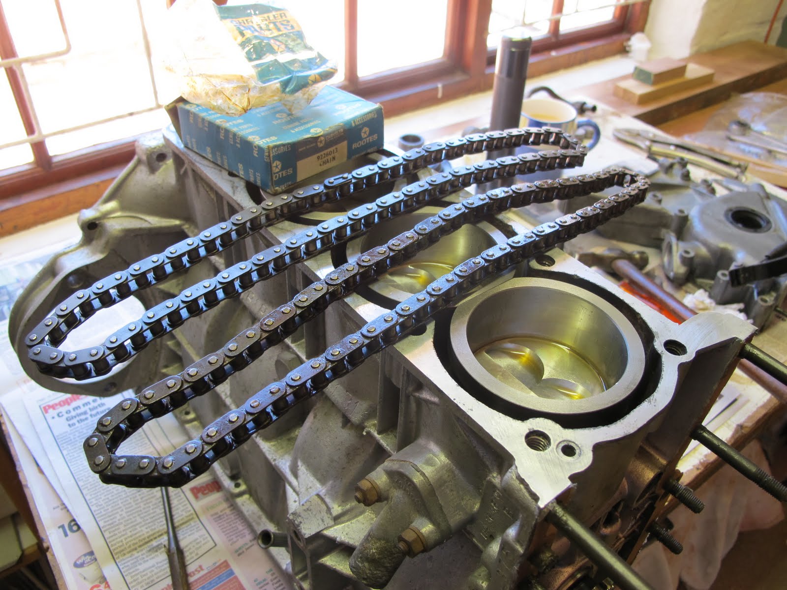 CKD Boats Roy Mc Bride Hillman Imp timing chain test on a 998cc