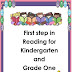 First Step Reading For Kindergarten, Grade One