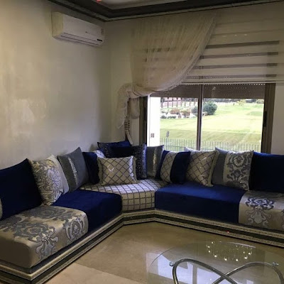 صالونات مغربية بالازرق الملكي 