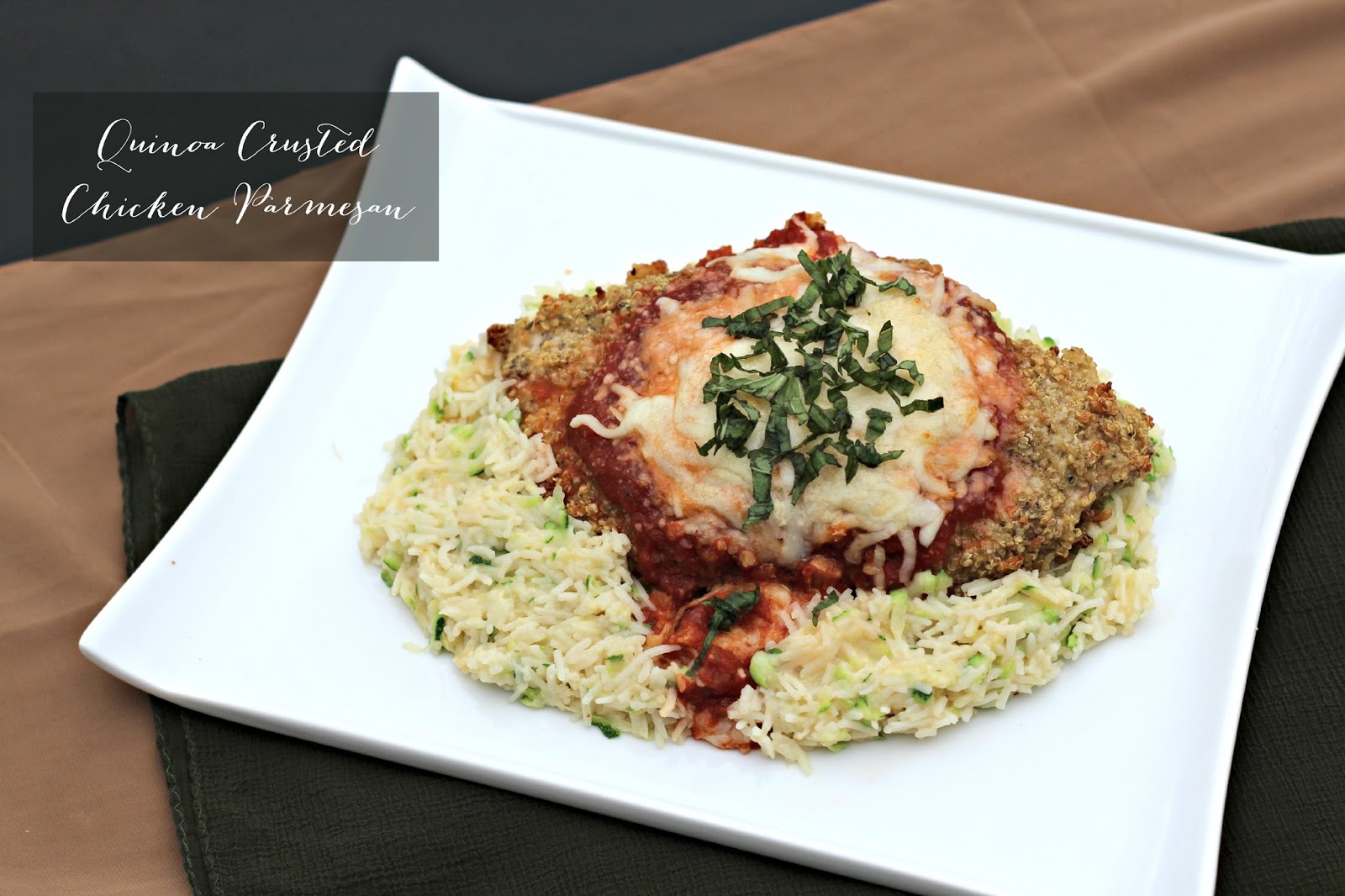 Quinoa Crusted Chicken Parmesan with Cheesy Zucchini Rice Best of Wardah