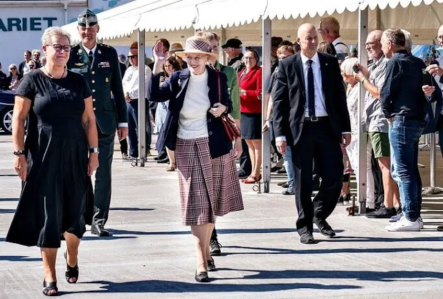 Queen Margrethe arrived at Hanstholm Harbor in Thisted and welcomed by Mayor Ulla Vestergaard