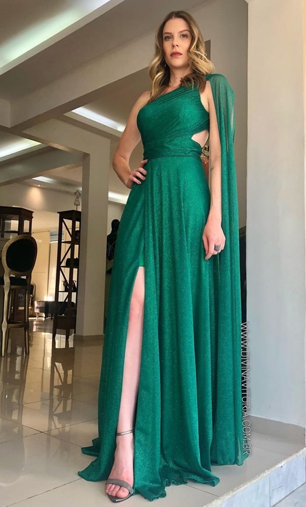 vestido longo verde esmeralda para madrinha de casamento