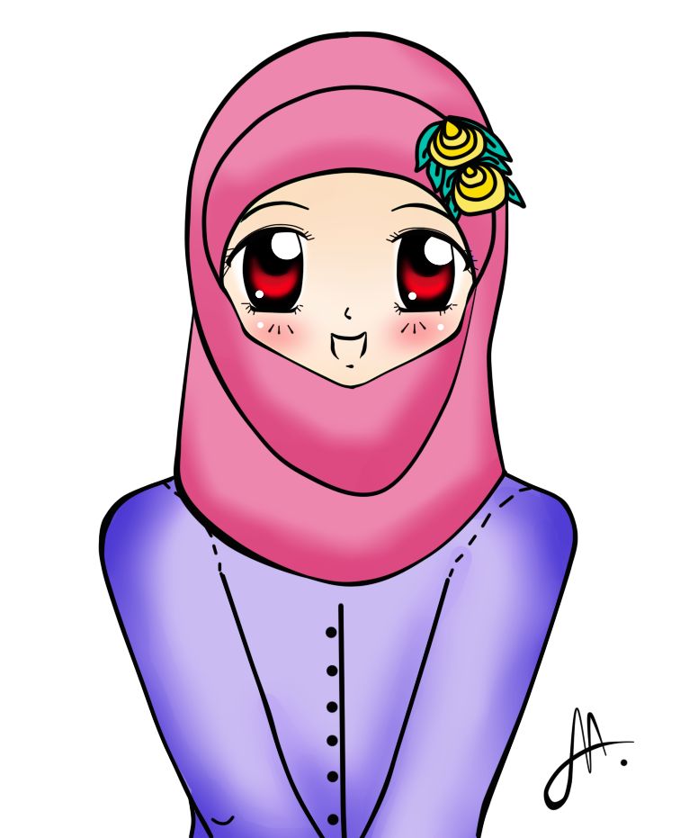 Doodle Perempuan Bertudung Cantik Koleksi Grafik Untuk Guru