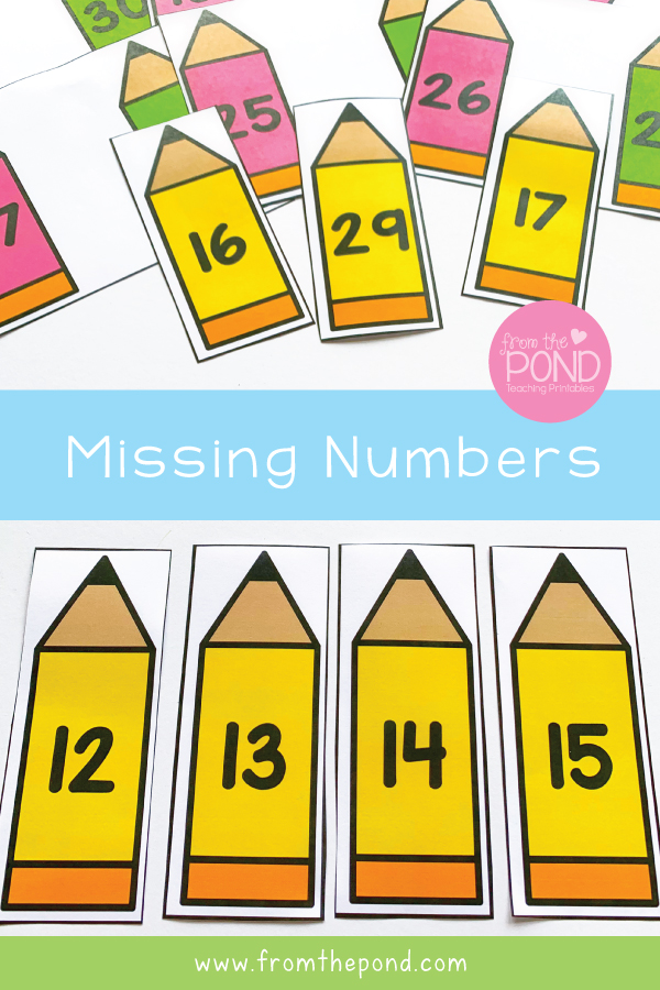 Missing Numbers Math Center First Grade