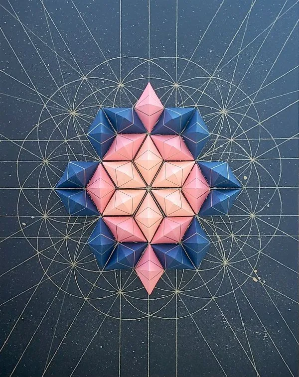 geometric dimensional folded paper art