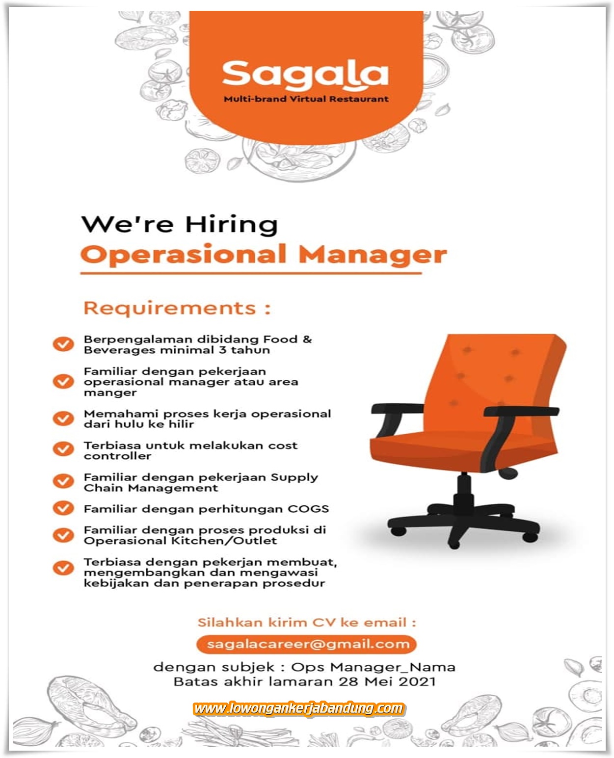 Lowongan Kerja Operasional Manager Sagala - Loker Bandung Hari Ini