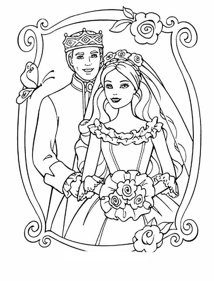 Disney Princess: Princess and Prince Wedding Coloring Sheet