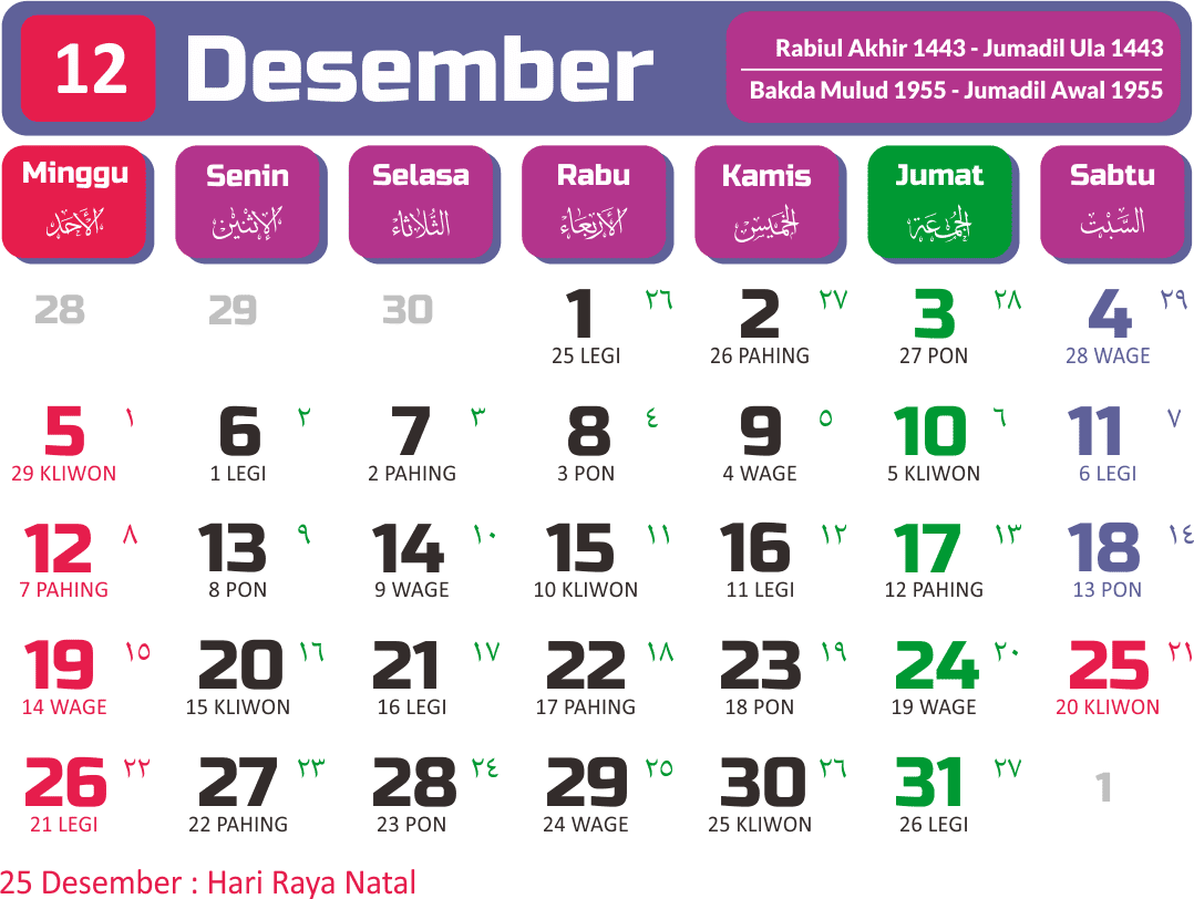 Calendar Bulan Desember 2022 Lengkap Dengan Tanggal Merah 2023 Imagesee