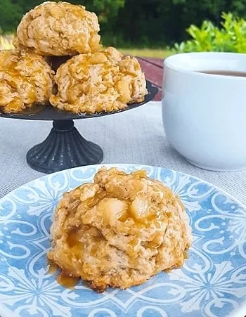 Pear Scones with Caramel Drizzle
