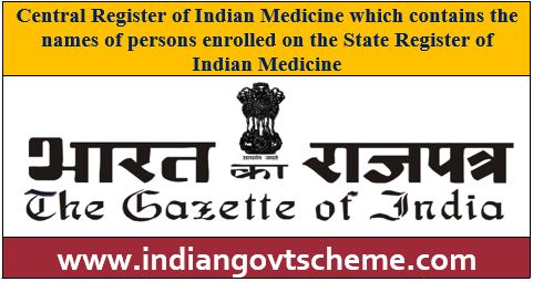 State Register of Indian Medicine