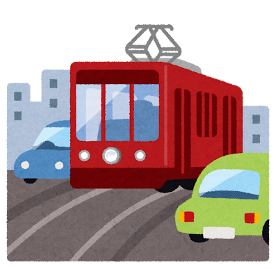 路面電車のイラスト