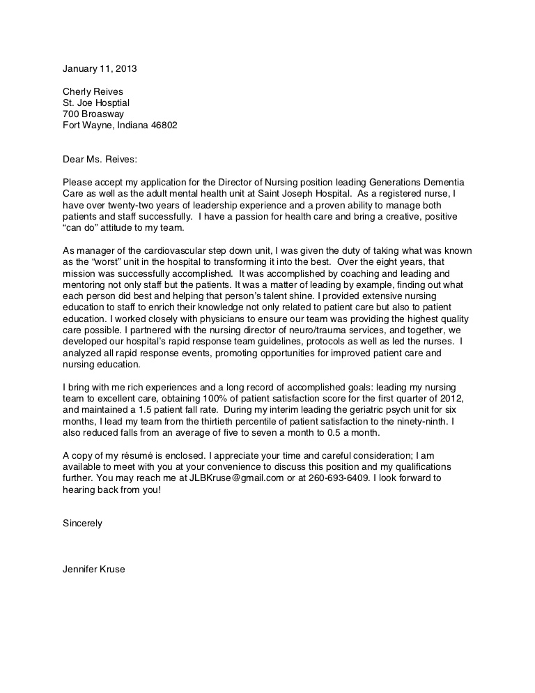 Cover Letter Registered Nurse Mental Health Sample Letter