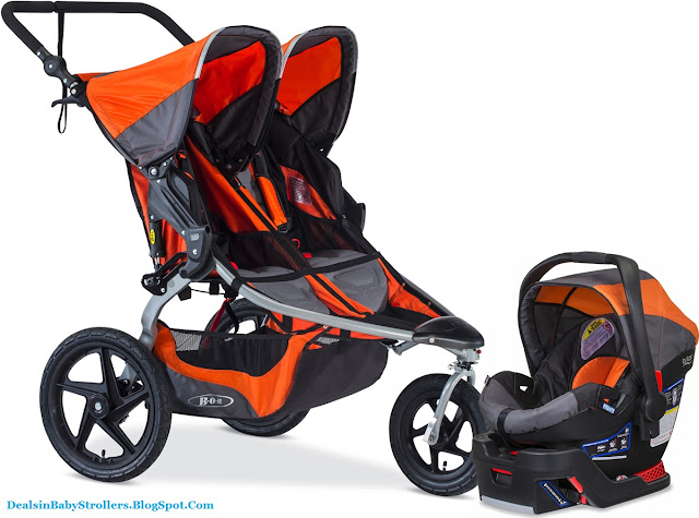 FLEX Duallie BOB Revolution Double Jogging Stroller Orange Silver MyStrollerShop