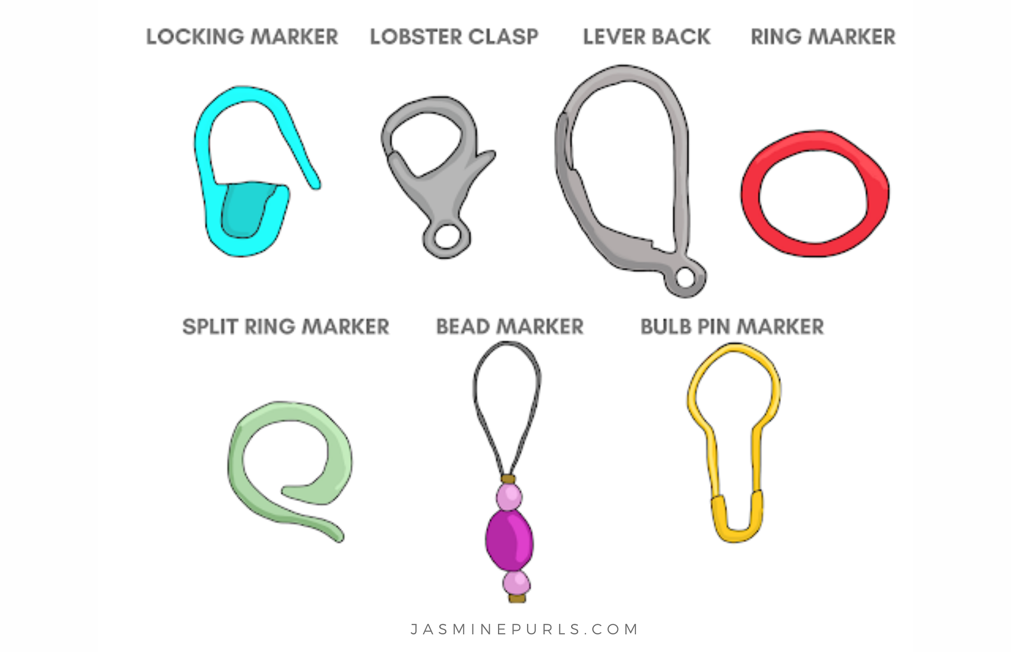 Jasmine Purls Where to buy knitting and crochet stitch markers
