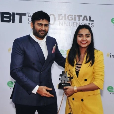 Prajakta Koli awarded by Exibit Megazine