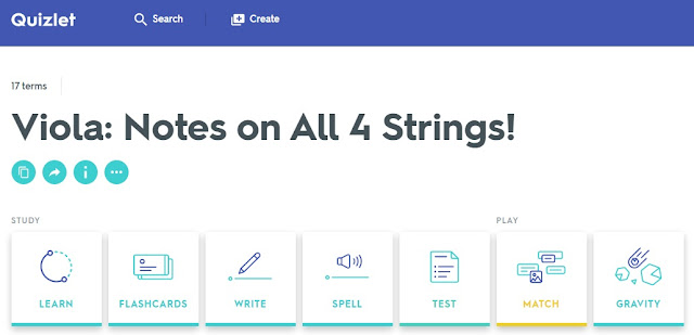 Quizlet flash cards for reading notes elementary orchestra