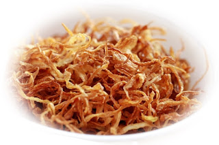 crisply fried onion grass