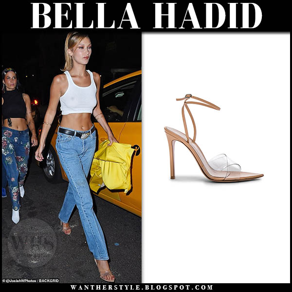 gianvito rossi leather & plexi stark ankle strap sandals