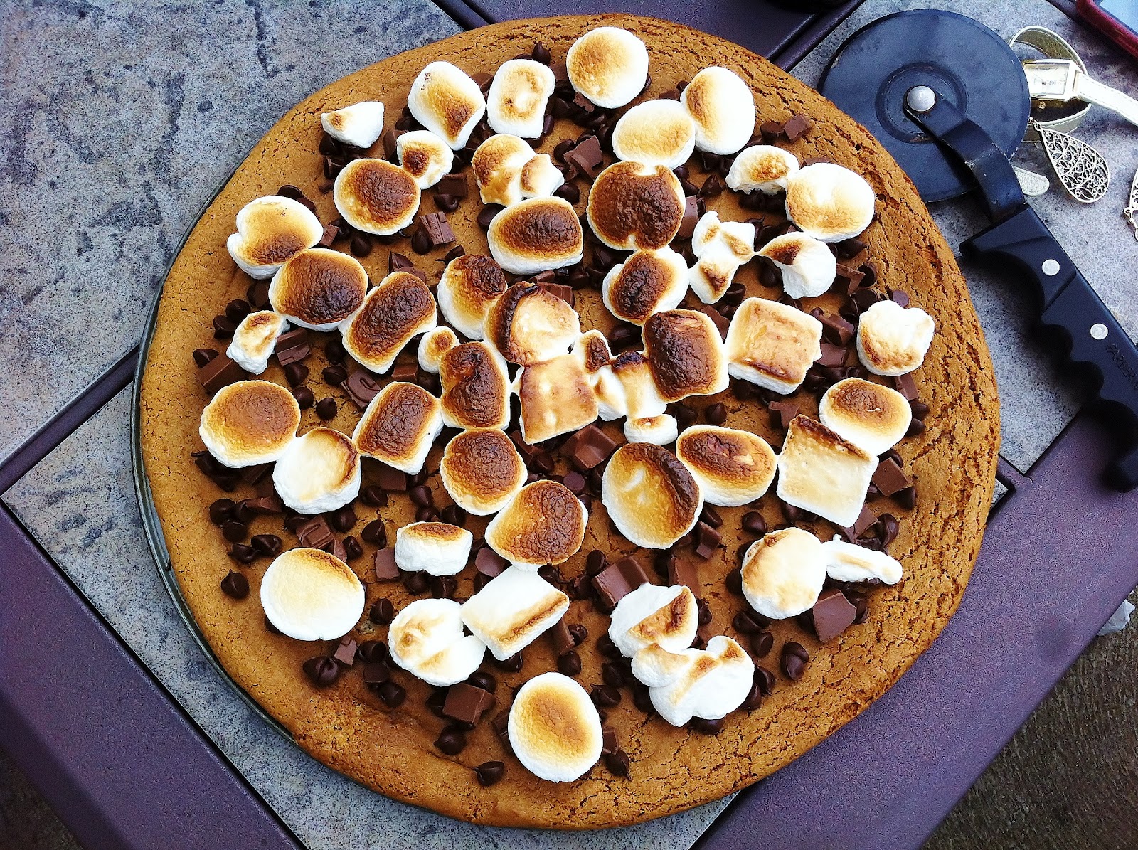 Christine's Kitchen Chronicles S'mores Pizza with Graham Cracker