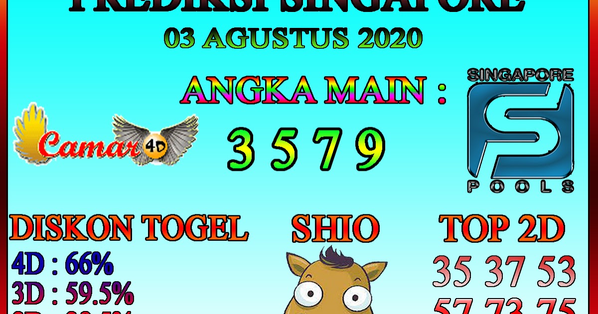 Prediksi Togel Singapore 03 AGUSTUS 2020 Prediksi Togel