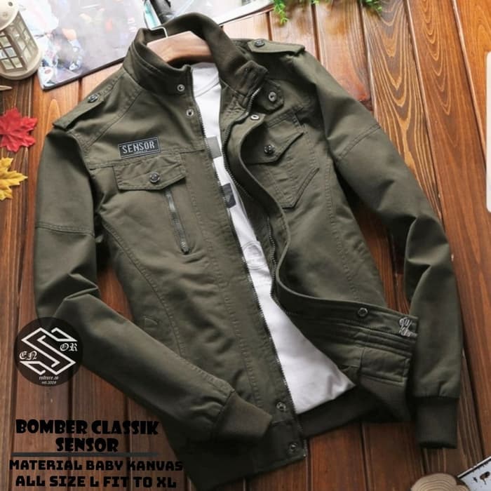 Jual Jaket Boomber Classik Canvas Pria