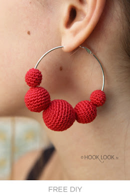 diy boucles d'oreilles créoles avec des perles au crochet