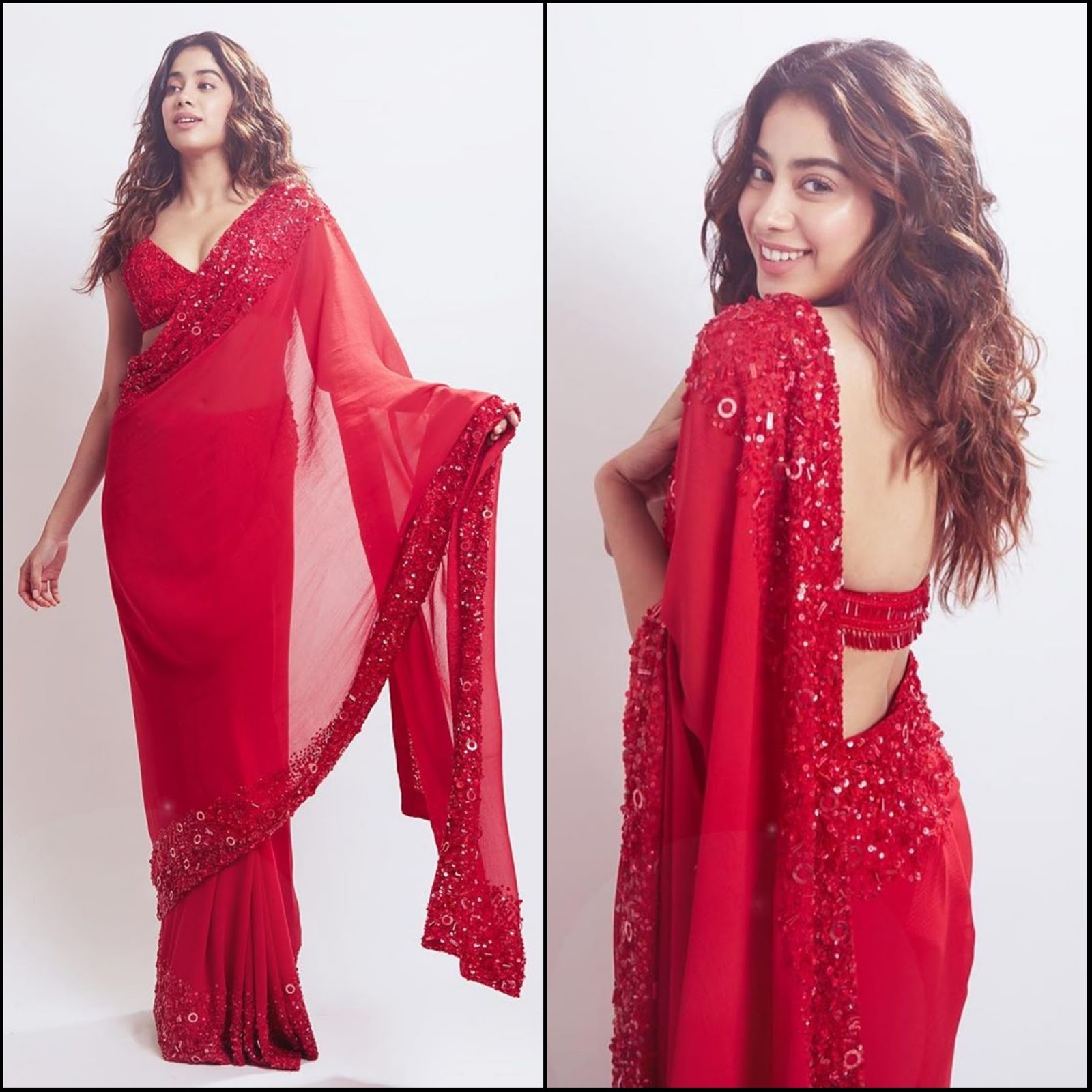 Latest Film News | Latest Movie News | Movie News: Jhanvi Kapoor in Red  Saree at Umang 2020