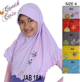 Jilbab Anak Delima Jab 18A size 2-4