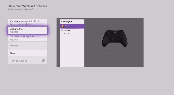 Assegna il controller Xbox all'account