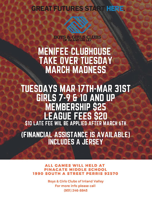 Girls Basketball March Madness Program Scheduled Menifee 24 7