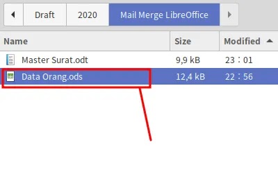 LibreOffice Mail Merge : Browse file Spreadsheets