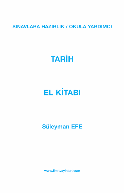 Limit Yayınları TYT Tarih El Kitabı PDF indir