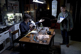 Benedict Cumberbatch and Martin Freeman as Sherlock Holmes and Dr John Watson in A Scandal in Belgravia