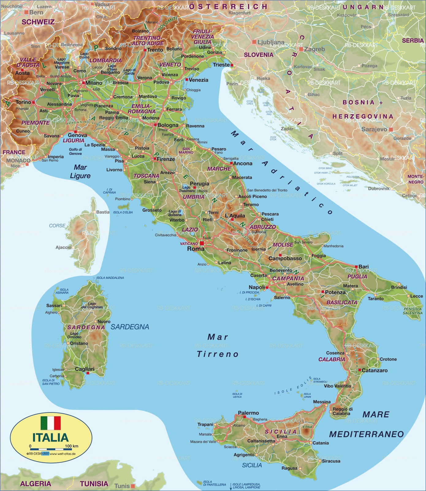 Itália | Mapas Geográficos da Itália - Enciclopédia Global™