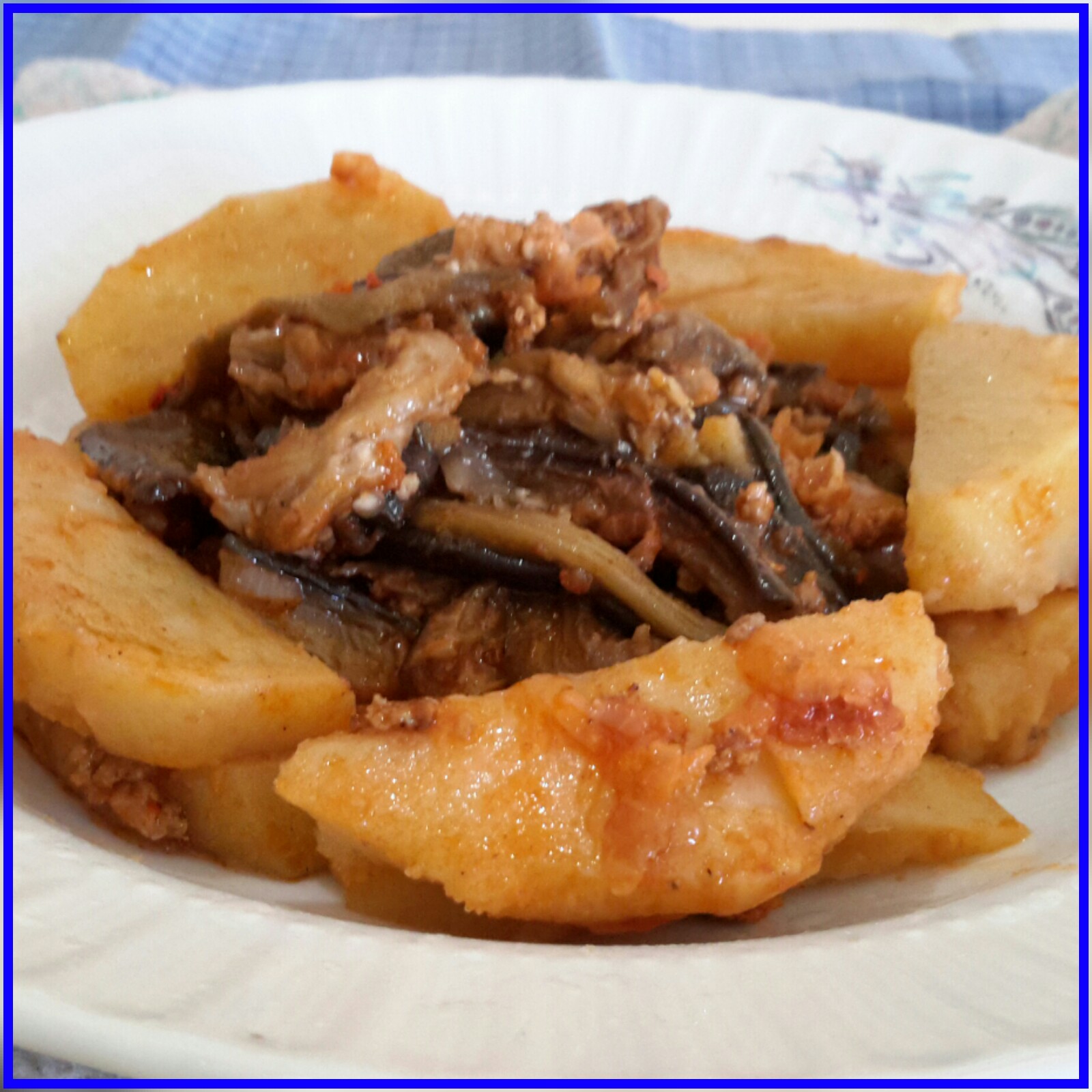 Vegetarian Dried Eggplant and Potatoes Stew Recipe