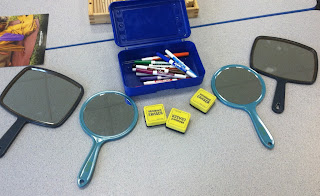 Dry erase markers on mirrors (Brick by Brick)