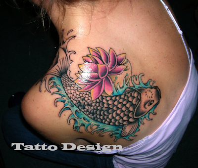 The best tattoo designs for women upper back Koi Tattoo