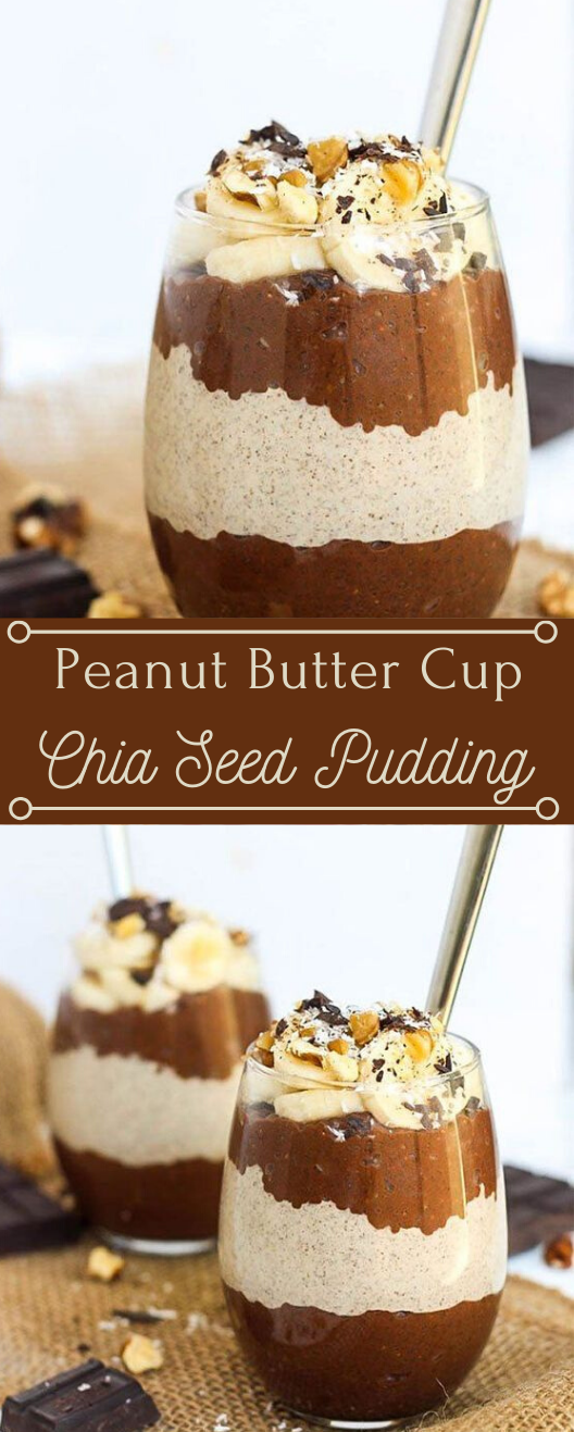 Peanut Butter Cup Chia Seed Pudding #healthydiet #paleo #whole30 #peanut #butter