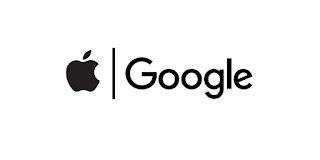 صورة أبيض وأسود  للوجو GOOGLE و APPLE