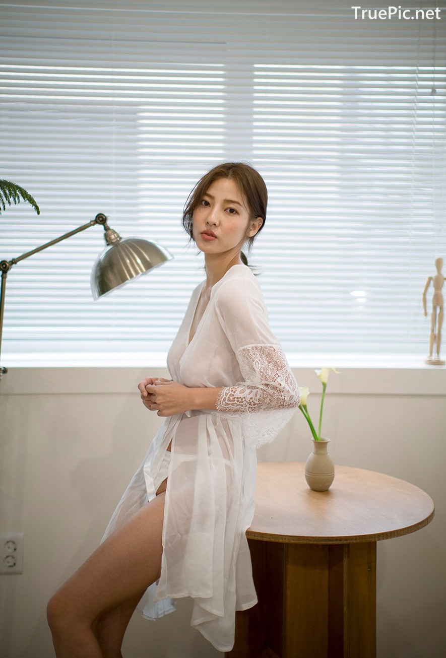 Image Korean Fashion Model - Jeon Ji Su - Montry Lace Gown Lingerie - TruePic.net - Picture-4