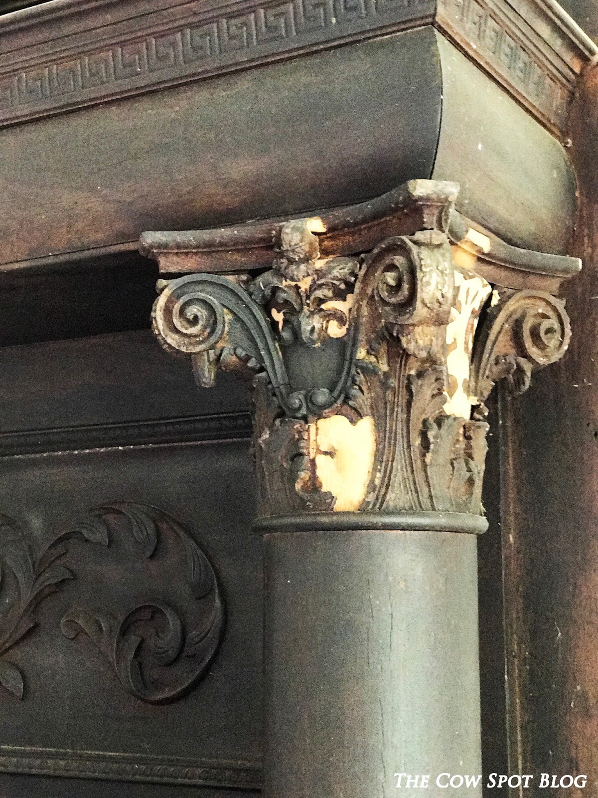 The Cow Spot: Finishing Our Antique Mantle