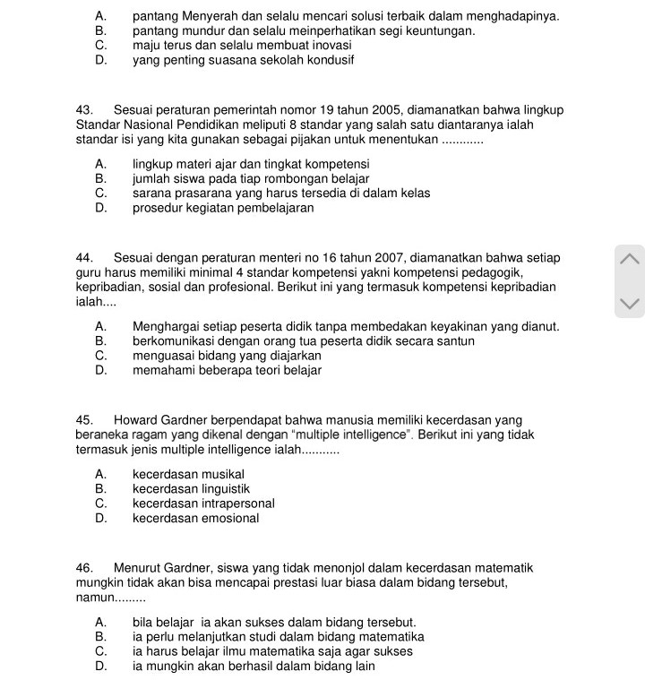 Kumpulan SoalSoal Latihan UKG UKKS Kepala Sekolah PDF Kumpulan SoalSoal Latihan UKG UKKS Kepala Sekolah PDF