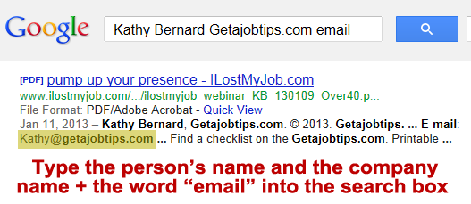 find hiring manager's email address on Google, how to find someone's email address, how to use Google to find an email address,