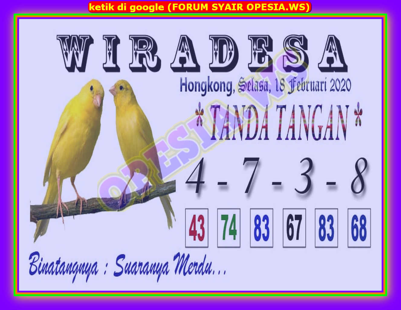 1 New Message Kode Syair Hongkong 18 Februari 2020 Forum Syair Togel Hongkong Singapura Sydney