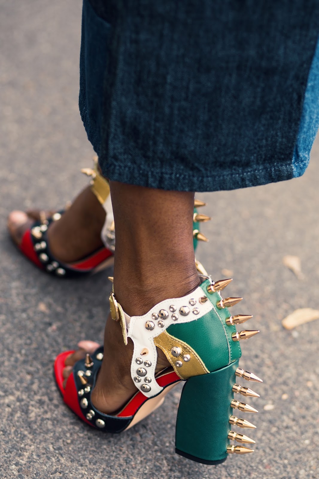 told you chunky studded buckle sandals