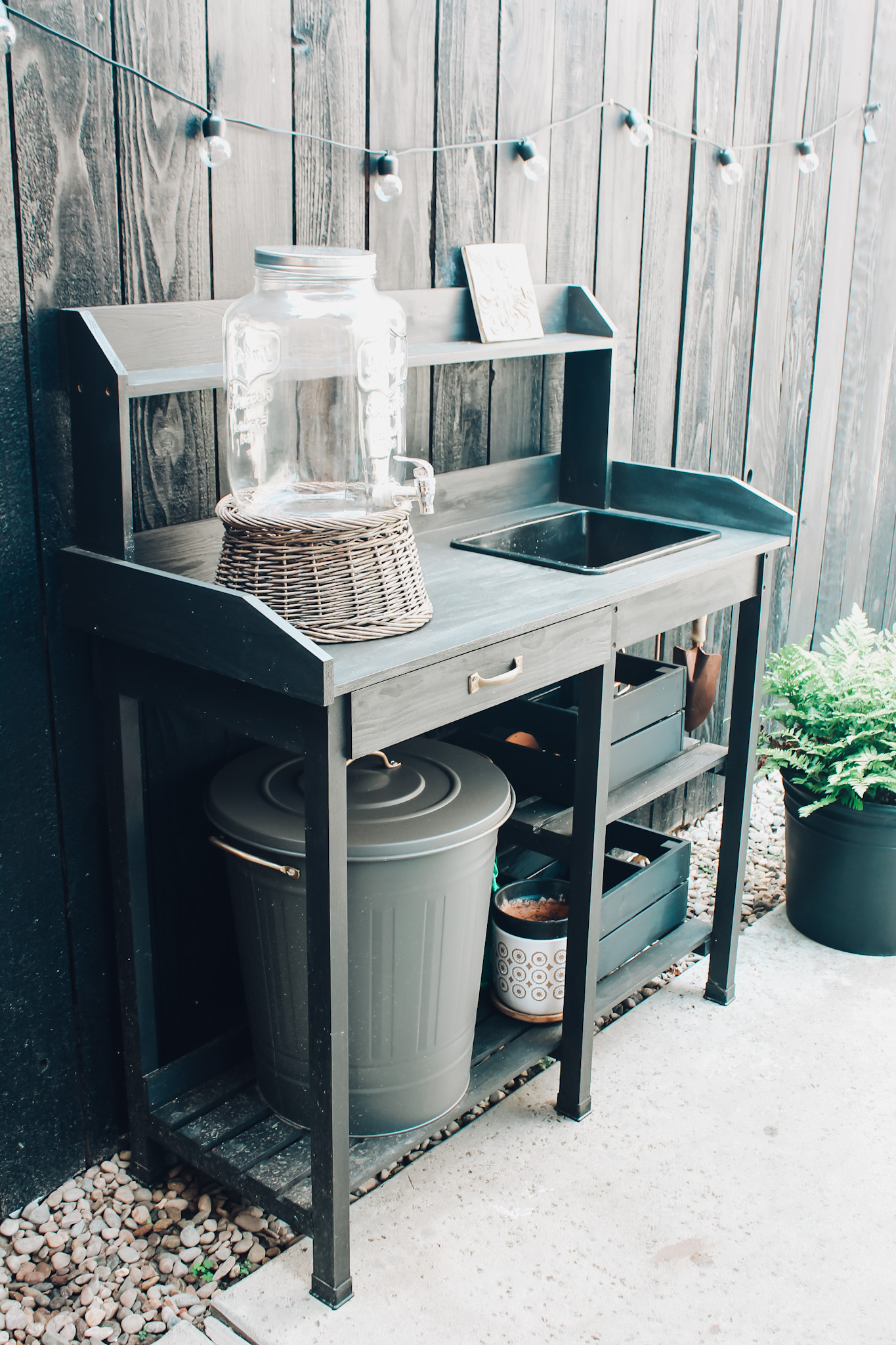 A Potting Bench Perfect for Gardening + Entertaining Charmed Crown & Co.