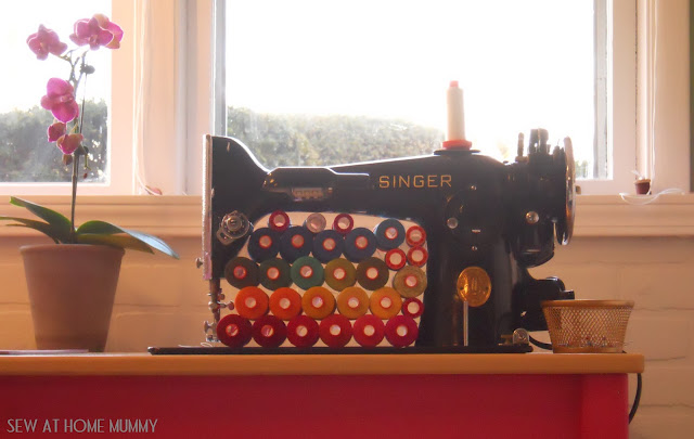 Singer 201 with Aurifil Spools - Sew at Home Mummy Chicago area Modern Quilter Singer 201 with Aurifil Spools - Sew at Home Mummy Chicago area Modern Quilter