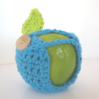 easy apple crochet coaster free pattern