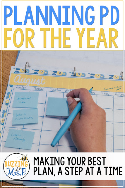 Planning a PD calendar for teachers is stressful, because you've got so much to do and you've got to figure out how to squeeze it all in! This easy to implement idea is a simple approach to planning your PD calendar. It works whether you've got teacher inservice, after school trainings, or half-day workshops, and it even applies to planning your PLC calendar! Plus, there's a free download! Planning a PD calendar for teachers is stressful, because you've got so much to do and you've got to figure out how to squeeze it all in! This easy to implement idea is a simple approach to planning your PD calendar. It works whether you've got teacher inservice, after school trainings, or half-day workshops, and it even applies to planning your PLC calendar! Plus, there's a free download!